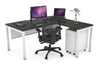 Quadro Square Legs - L Shaped Corner Office Desk [1600L x 1550W with Cable Scallop] - Thumbnail 9 