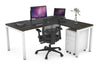 Quadro Square Legs - L Shaped Corner Office Desk [1600L x 1550W with Cable Scallop] - Thumbnail 8 