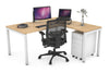 Quadro Square Legs - L Shaped Corner Office Desk [1600L x 1550W with Cable Scallop] - Thumbnail 29 