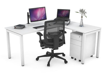 Quadro Square Leg - L Shaped Corner Office Desk [1600L x 1700W] Jasonl 