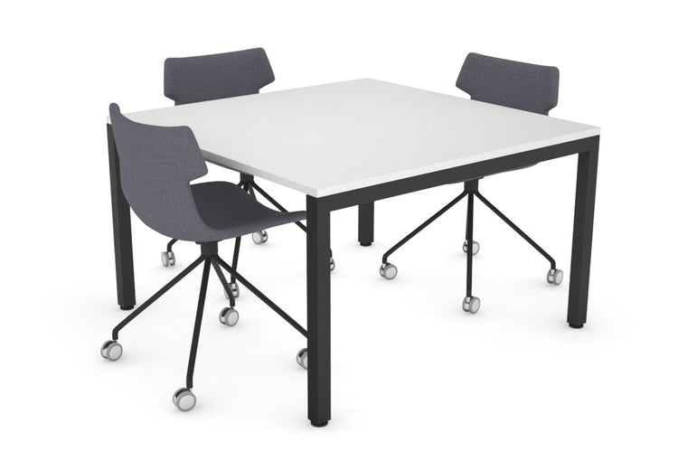Quadro Square Leg Modern Boardroom Table [1200L x 1200W] Jasonl black leg white 