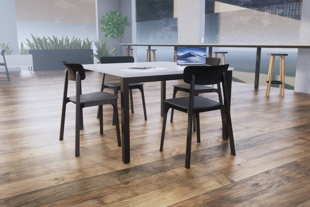 Quadro Square Legs Modern Boardroom Table [1200L x 1200W]-black leg  