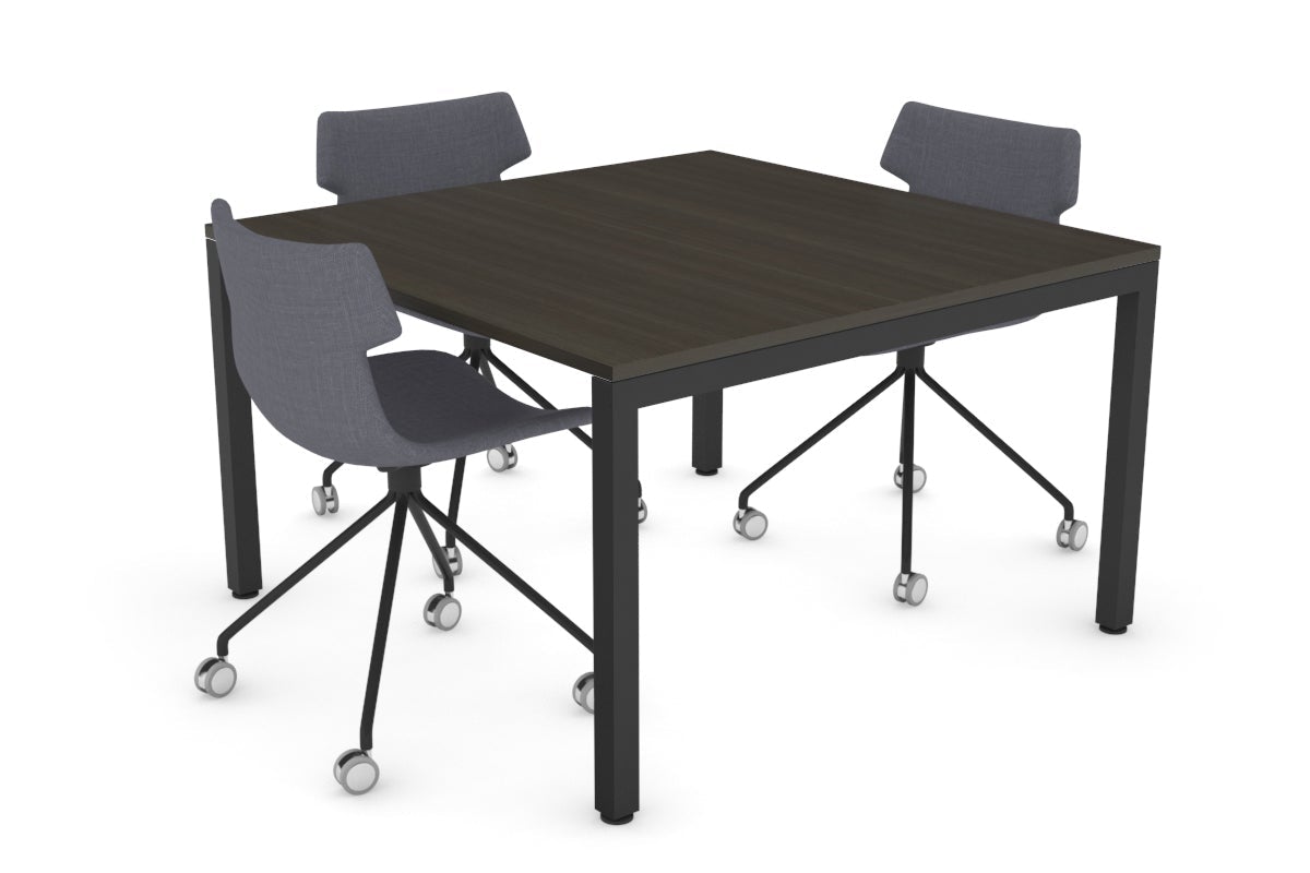 Quadro Square Leg Modern Boardroom Table [1200L x 1200W] Jasonl black leg dark oak 
