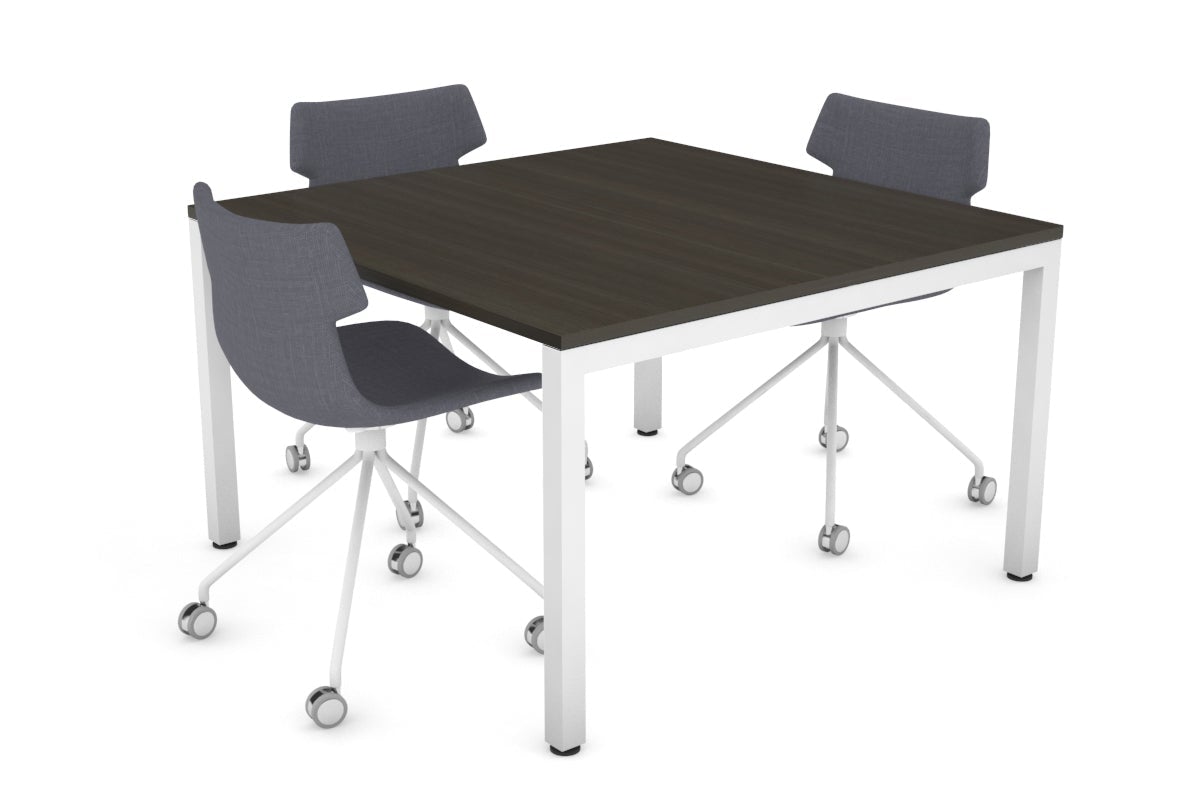Quadro Square Leg Modern Boardroom Table [1200L x 1200W] Jasonl white leg dark oak 