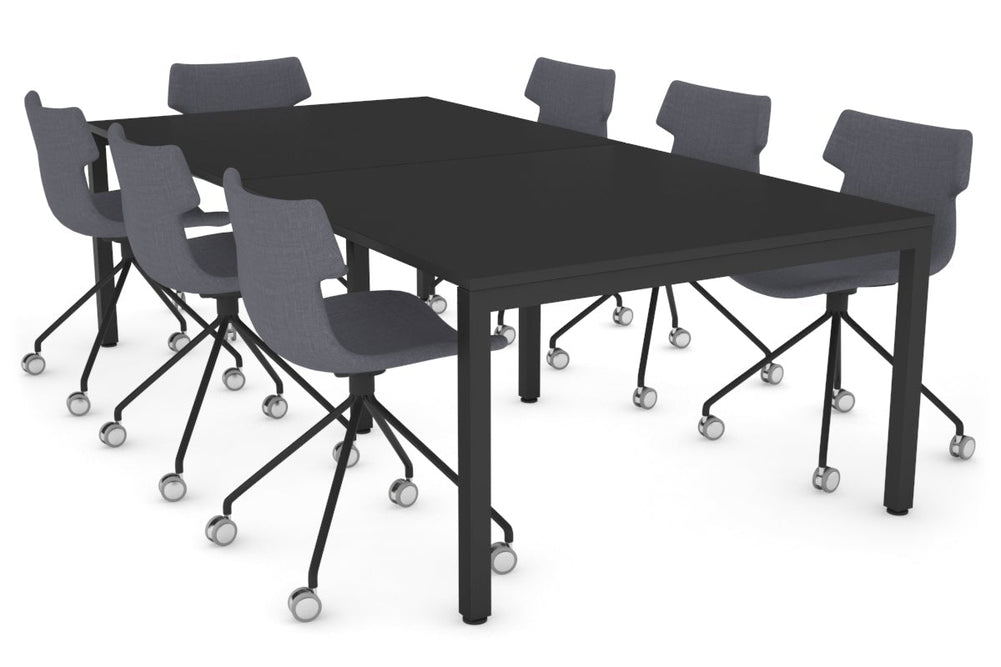 Quadro Square Legs Modern Boardroom Table [2400L x 1200W]-black leg black 