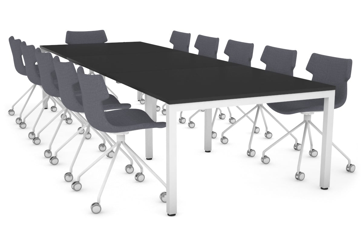 Quadro Square Leg Modern Boardroom Table [3600L x 1200W] Jasonl white leg black 
