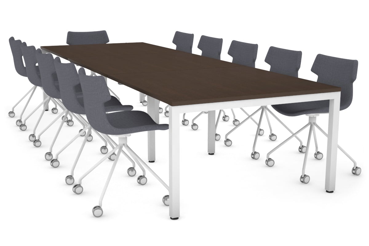 Quadro Square Leg Modern Boardroom Table [3600L x 1200W] Jasonl white leg wenge 