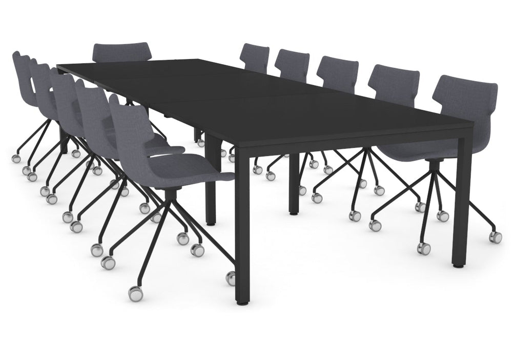 Quadro Square Legs Modern Boardroom Table [3600L x 1200W]-black leg black 