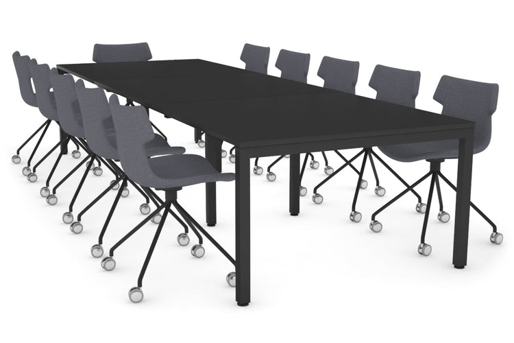 Quadro Square Leg Modern Boardroom Table [3600L x 1200W] Jasonl black leg black 