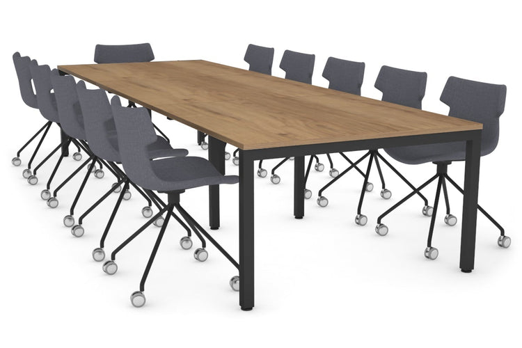 Quadro Square Leg Modern Boardroom Table [3600L x 1200W] Jasonl black leg salvage oak 