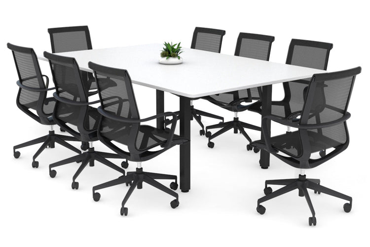 Quadro Square Leg Modern Boardroom Table - Rounded Corners [1800L x 1100W] Jasonl black leg white 