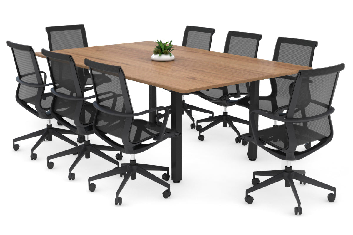 Quadro Square Leg Modern Boardroom Table - Rounded Corners [1800L x 1100W] Jasonl black leg salvage oak 