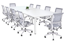  - Quadro Square Leg Modern Boardroom Table - Rounded Corners [3200L x 1100W] - 1