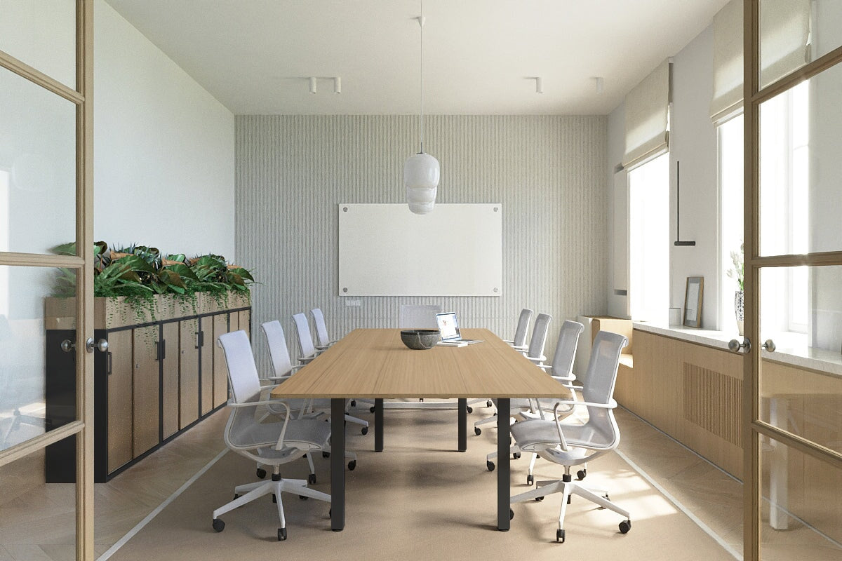 Quadro Square Leg Modern Boardroom Table - Rounded Corners [3200L x 1100W] Jasonl 