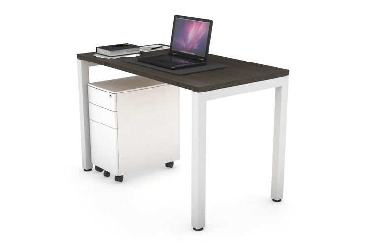 Quadro Square Leg Office Desk [1000L x 600W] Jasonl White dark oak 