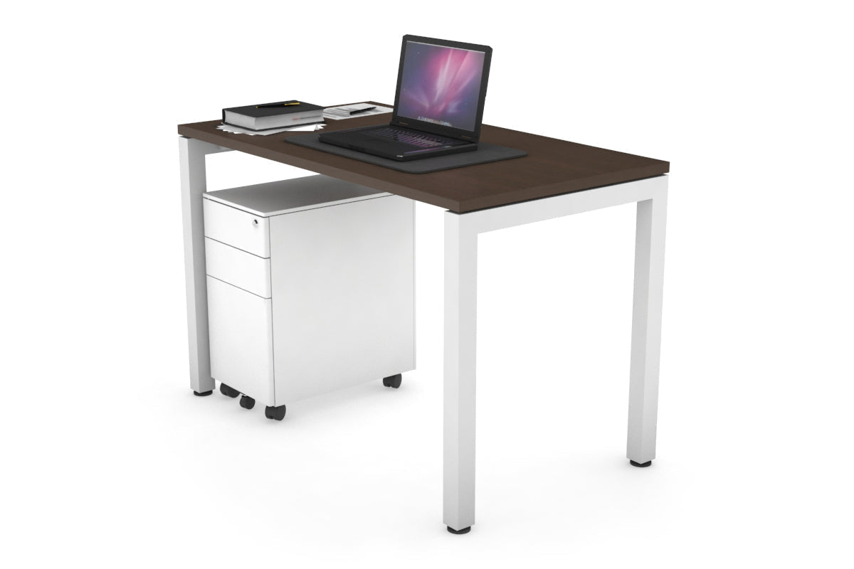 Quadro Square Leg Office Desk [1000L x 600W] Jasonl White wenge 