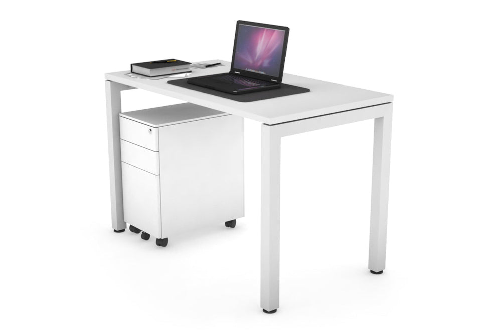 Quadro Square Legs Office Desk [1000L x 600W]-white leg white 