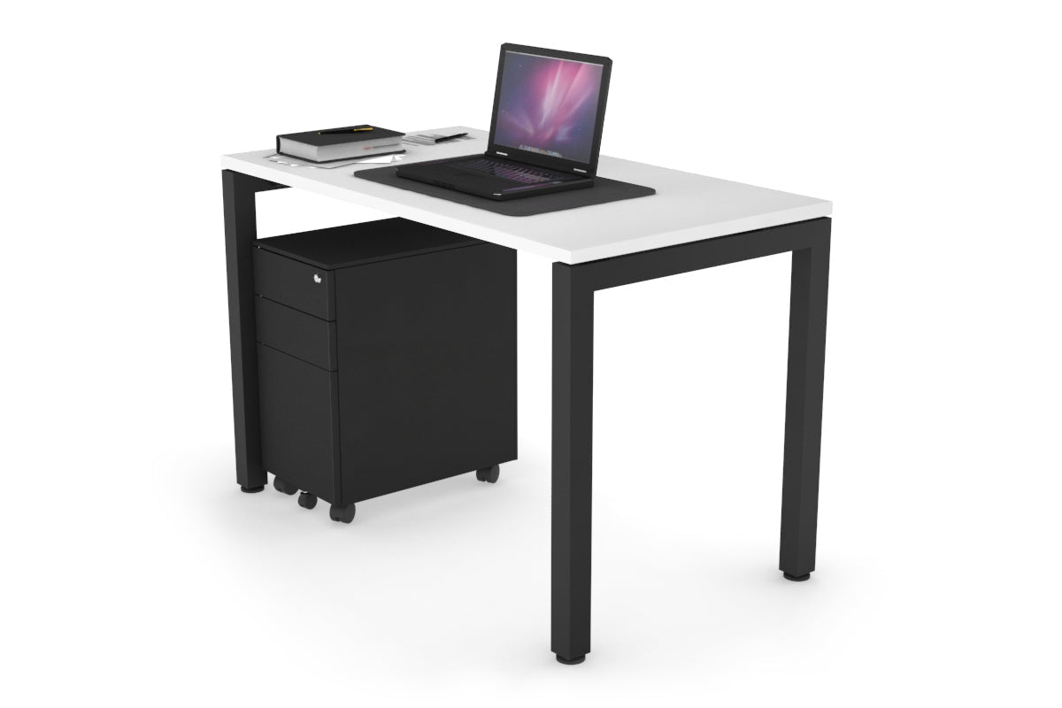 Quadro Square Leg Office Desk [1000L x 600W] Jasonl Black white 