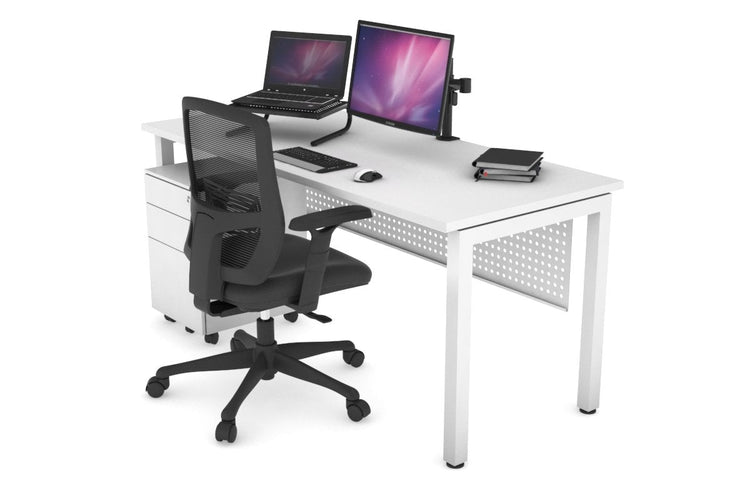 Quadro Square Leg Office Desk [1200L x 700W] Jasonl white leg white white modesty