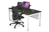 Quadro Square Legs Office Desk [1400L x 800W with Cable Scallop] - Thumbnail 9 