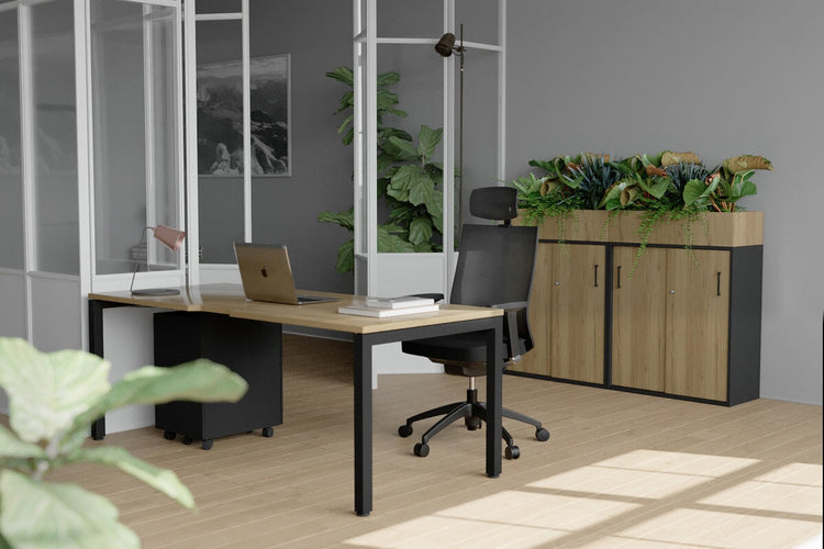 Quadro Square Leg Office Desk [1400L x 800W with Cable Scallop] Jasonl 