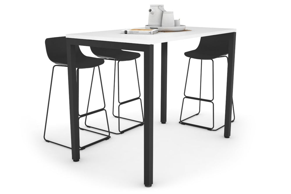 Quadro Square Legs Counter Table [1400L x 700W]-black leg white 
