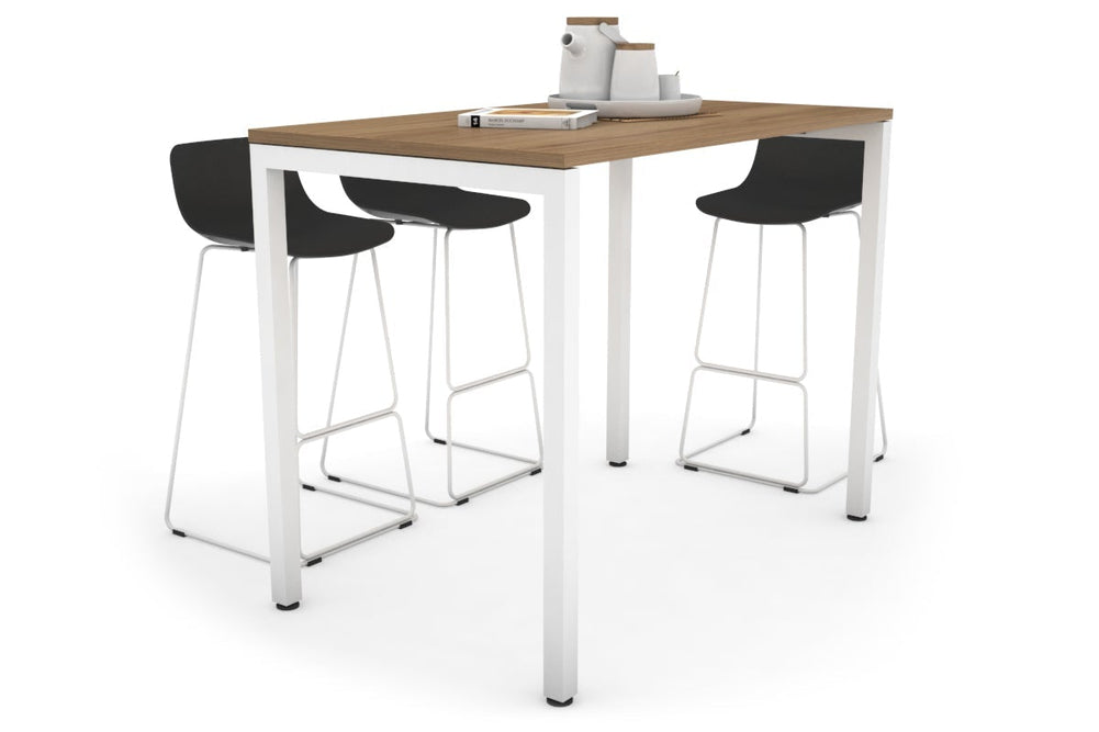 Quadro Square Legs Counter Table [1400L x 700W]-white leg salvage oak 