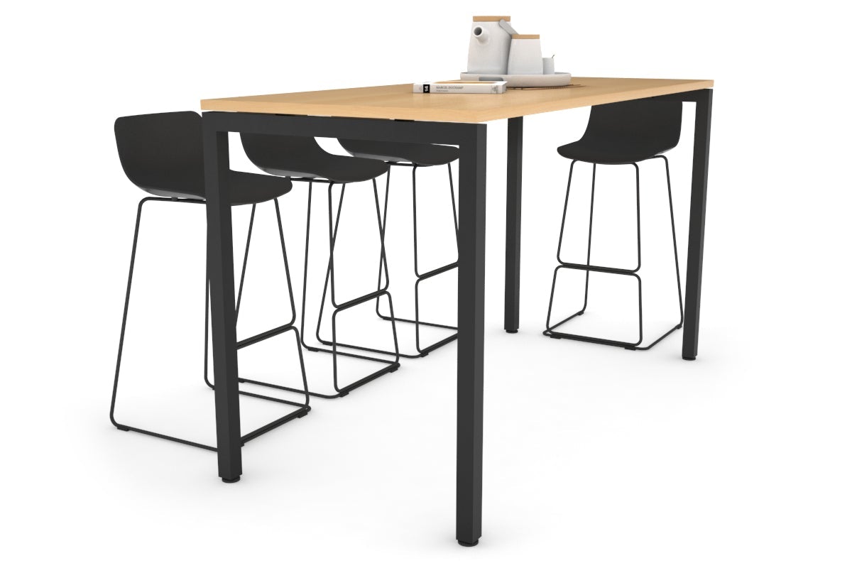 Quadro Square Legs Counter Table [1600L x 700W] Jasonl black leg maple 