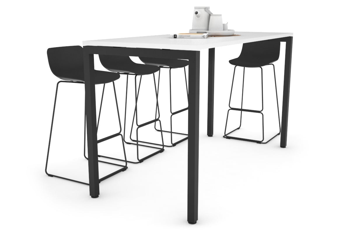 Quadro Square Legs Counter Table [1600L x 700W] Jasonl black leg white 