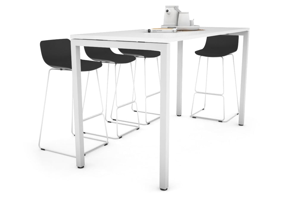 Quadro Square Legs Counter Table [1800L x 700W]-white leg white 