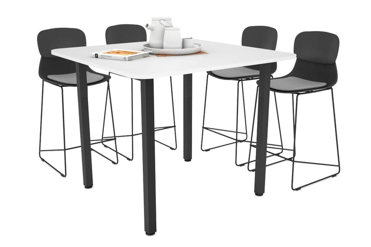 Quadro Square Legs Counter Table with Radius Corners [1100L x 1100W] Jasonl black leg white 