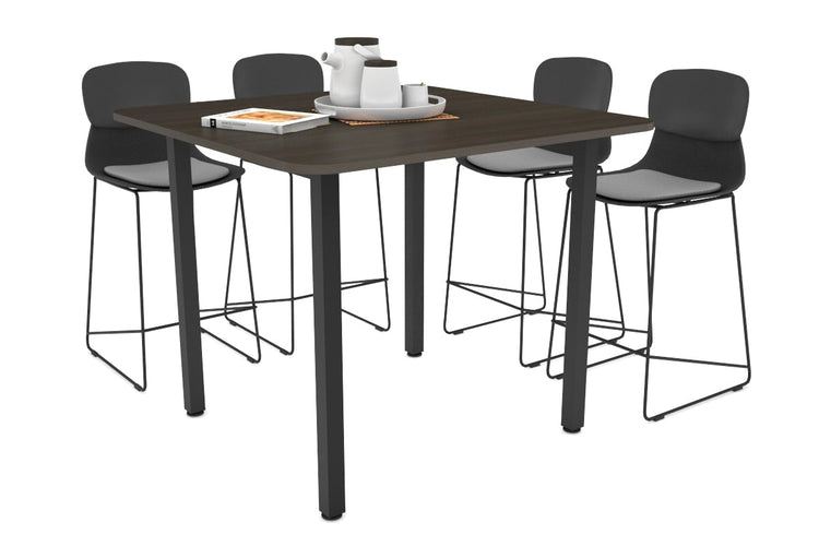 Quadro Square Legs Counter Table with Radius Corners [1100L x 1100W] Jasonl black leg dark oak 
