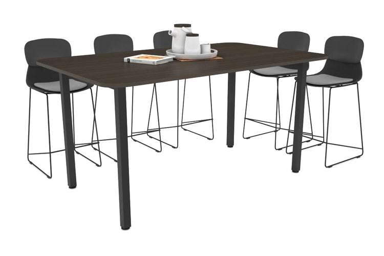 Quadro Square Legs Counter Table with Radius Corners [1800L x 1100W] Jasonl black leg dark oak 