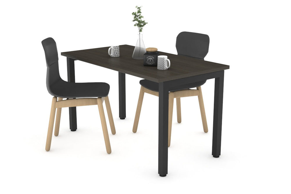 Quadro Square Legs Table [1000L x 600W]-black leg dark oak 