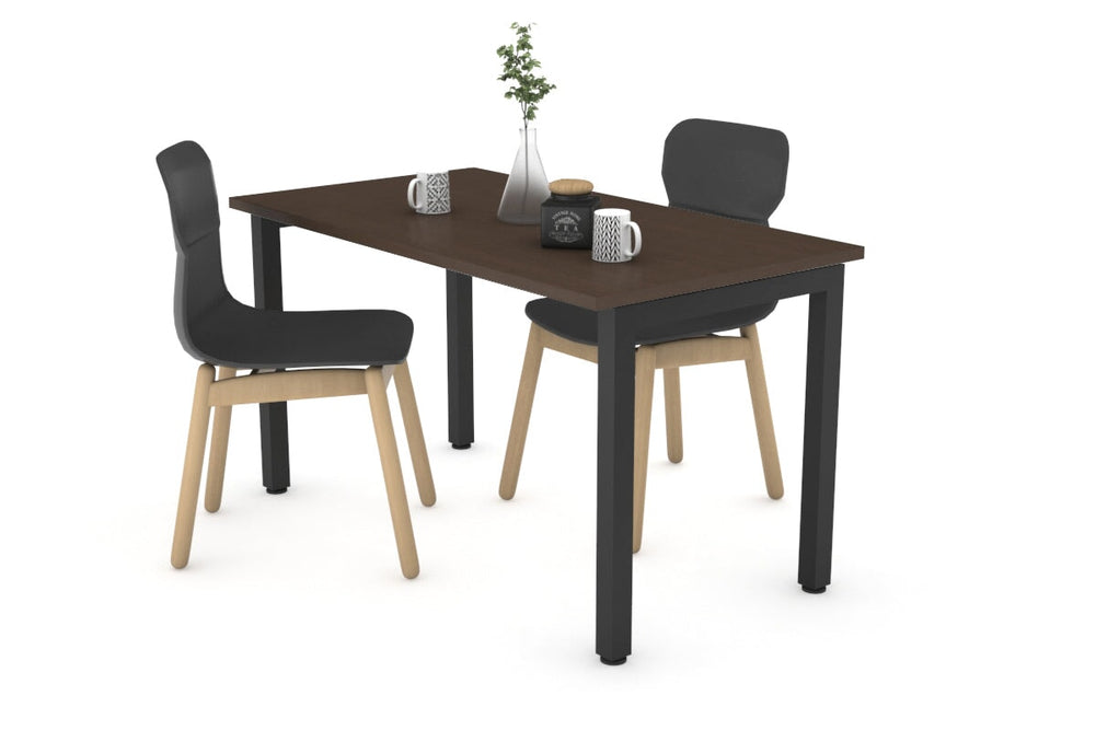 Quadro Square Legs Table [1000L x 600W]-black leg wenge 