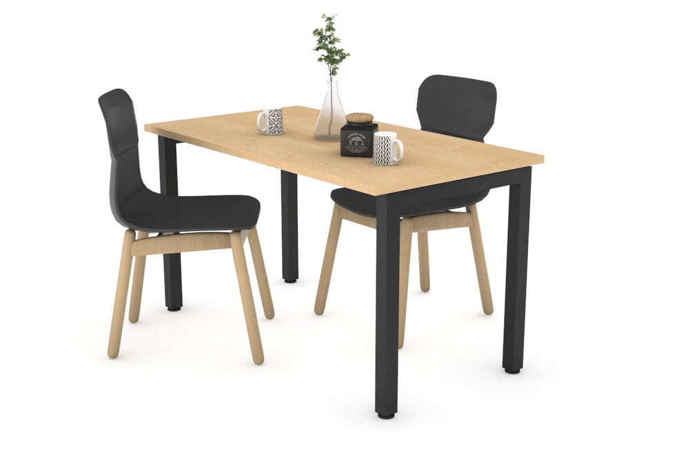 Quadro Square Legs Table [1000L x 600W]-black leg maple 