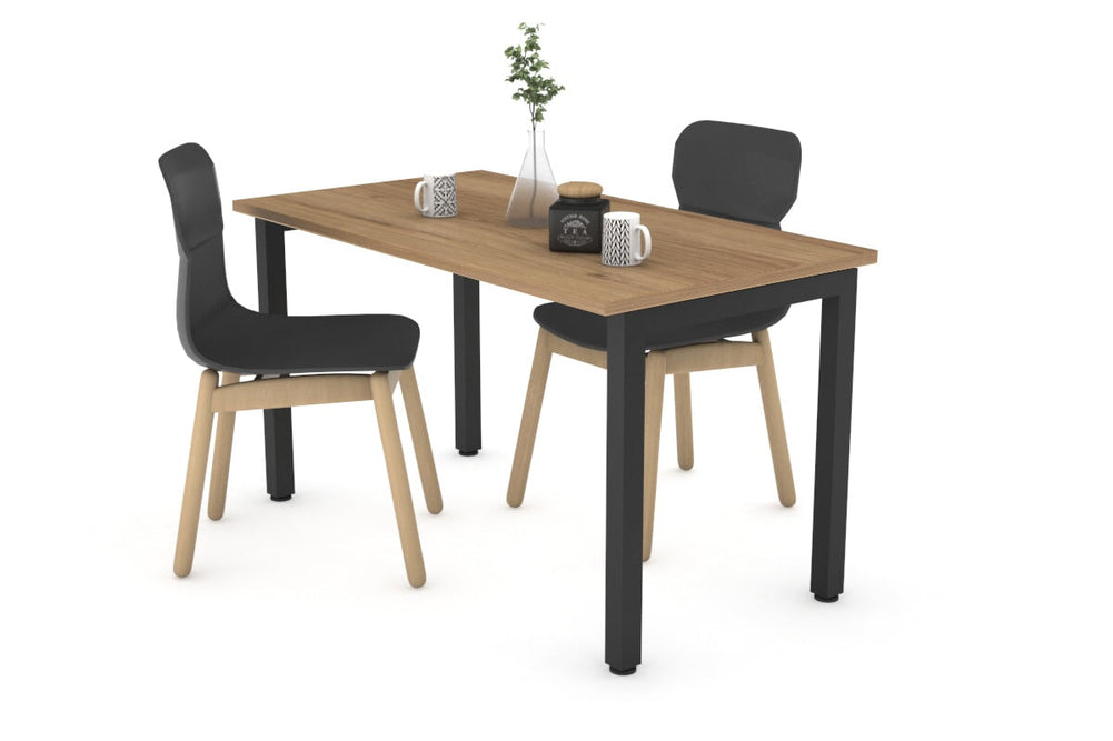 Quadro Square Legs Table [1000L x 600W]-black leg salvage oak 