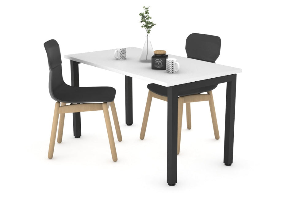 Quadro Square Legs Table [1000L x 600W]-black leg white 