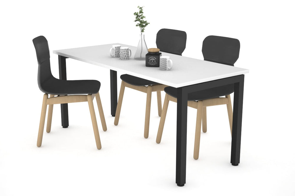 Quadro Square Legs Table [1200L x 800W]-black leg white 