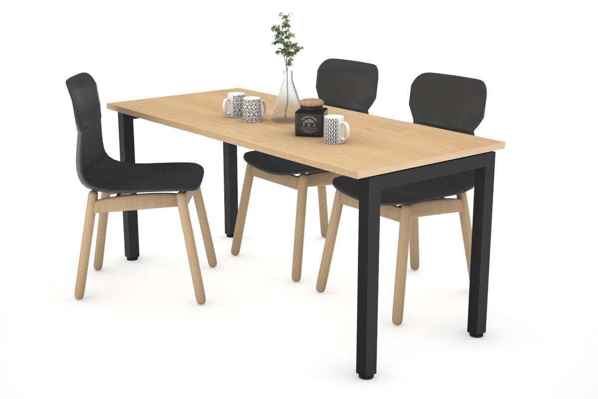 Quadro Square Legs Table [1200L x 800W] Jasonl black leg maple 