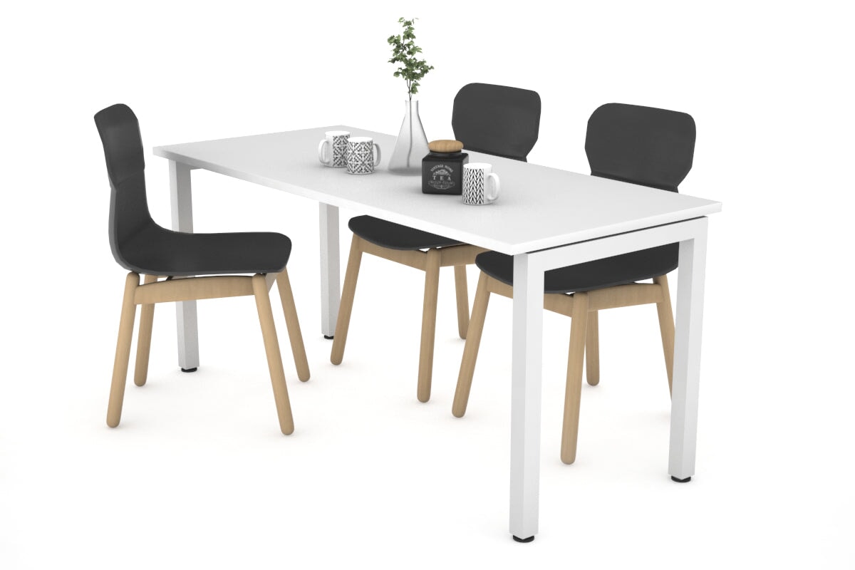 Quadro Square Legs Table [1400L x 800W] Jasonl white leg/white top 