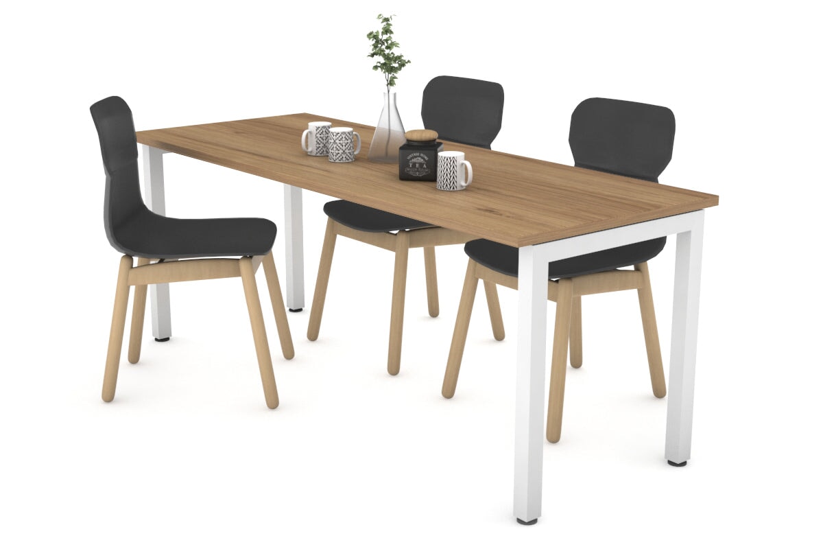 Quadro Square Legs Table [1600L x 700W] Jasonl white leg salvage oak 