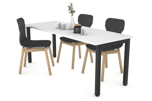 Quadro Square Legs Table [1600L x 800W] Jasonl black leg white 