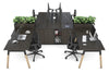 Quadro Wood A Legs Cross Beam 4 Person Workstation with Uniform Spine [4 x (1600x800 with Cable Scallop)] - Thumbnail 10 