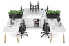 Quadro Wood A Legs Cross Beam 4 Person Workstation with Uniform Spine [4 x (1600x800 with Cable Scallop)] - Thumbnail 3 