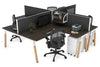 Quadro Wood A Legs Cross Beam 4 Person Corner Workstation [1800L x 1800W with Cable Scallop] - Thumbnail 56 