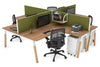 Quadro Wood A Legs Cross Beam 4 Person Corner Workstation [1800L x 1800W with Cable Scallop] - Thumbnail 46 