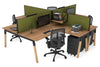 Quadro Wood A Legs Cross Beam 4 Person Corner Workstation [1800L x 1800W with Cable Scallop] - Thumbnail 18 