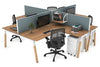 Quadro Wood A Legs Cross Beam 4 Person Corner Workstation [1800L x 1800W with Cable Scallop] - Thumbnail 48 