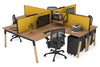 Quadro Wood A Legs Cross Beam 4 Person Corner Workstation [1800L x 1800W with Cable Scallop] - Thumbnail 17 